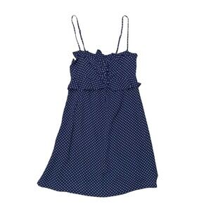 Blue Life Polka Dot ruffle Sleeveless mini Dress A Line Blue White Size Small